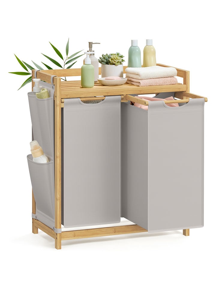 Songmics Kosz w kolorze jasnoszaro-jasnobrązowym na pranie - 63 x 78 x 33 cm rozmiar: onesize