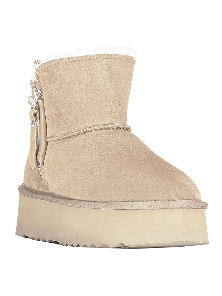 Geographical Norway Botki zimowe "Ozipcache" w kolorze beżowym rozmiar: 36