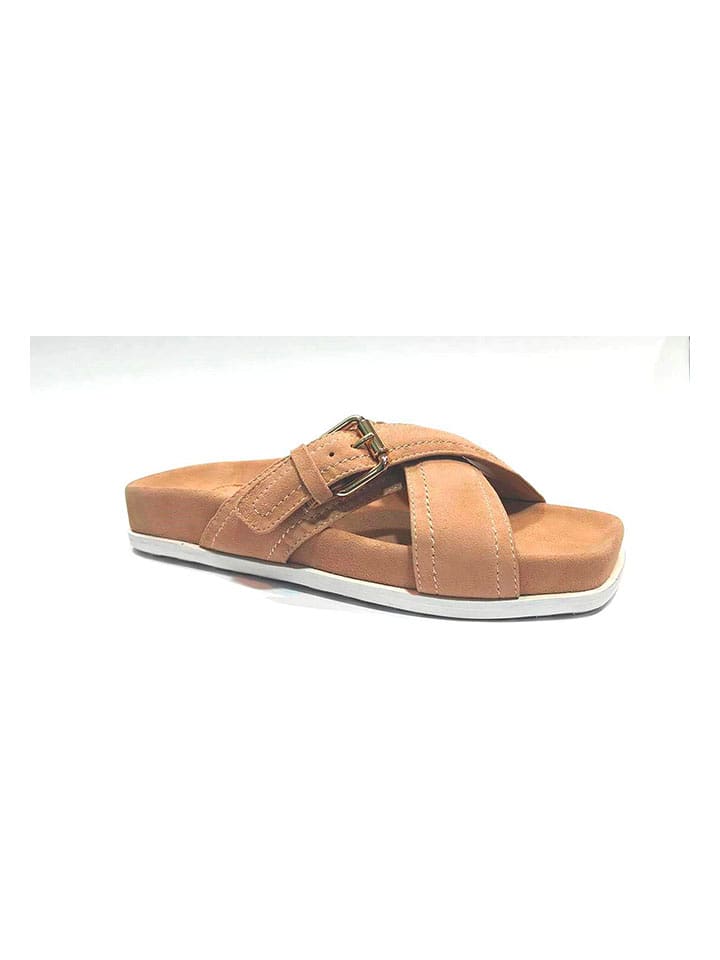 MELVIN & HAMILTON Skórzane klapki "Amara" w kolorze beżowym rozmiar: 39