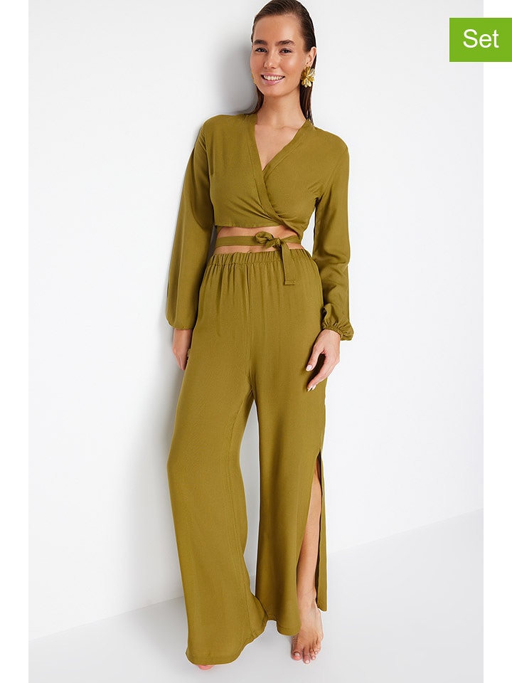 trendyol 2-częściowy zestaw w kolorze oliwkowym rozmiar: 40
