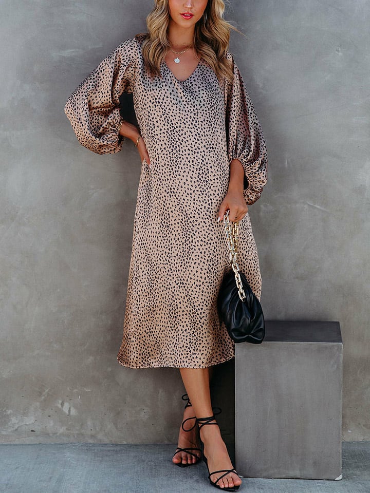 Milan Kiss Sukienka w kolorze beżowo-czarnym rozmiar: M