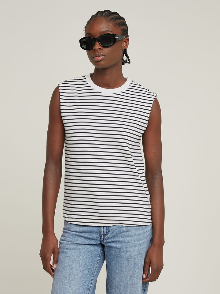 G-Star Top w kolorze biało-czarnym rozmiar: S