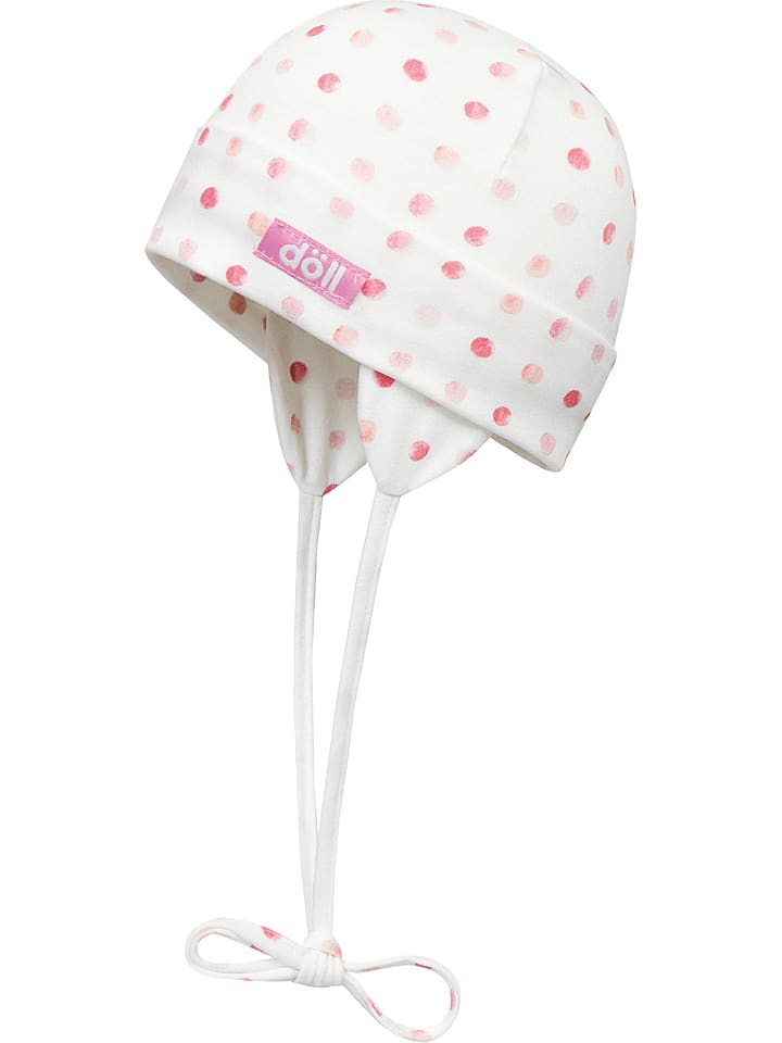 Döll Czapka w kolorze biało-jasnoróżowym rozmiar: 39 cm