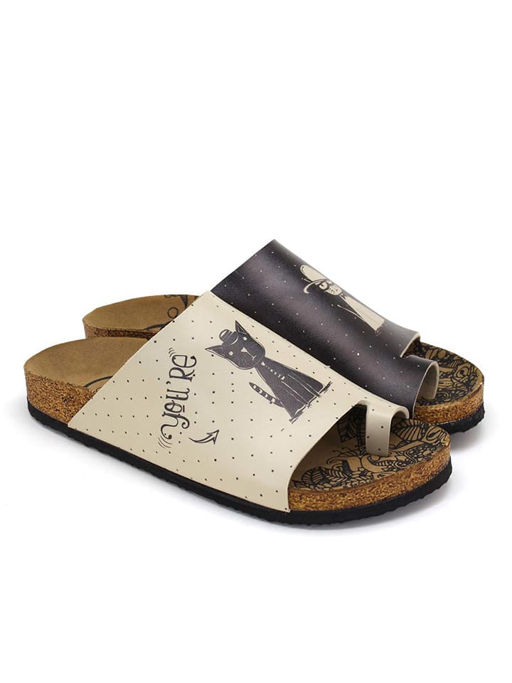 Calceo Japonki w kolorze czarno-kremowym rozmiar: 38