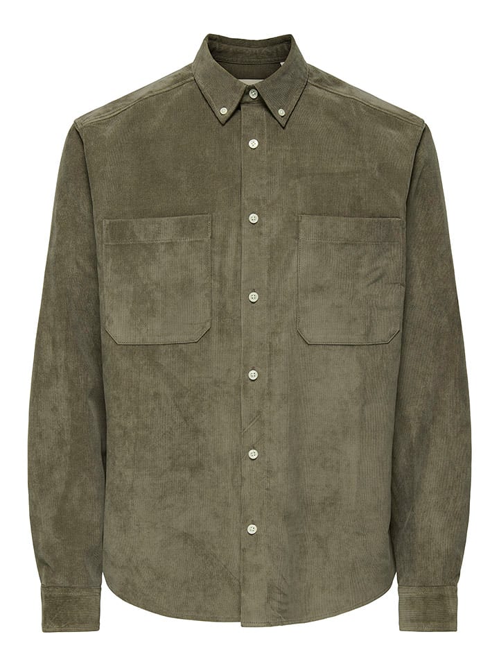 ONLY & SONS Koszula sztruksowa "Alp" w kolorze khaki rozmiar: M