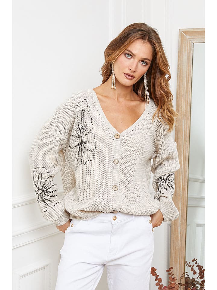 Joséfine Kardigan "Beegees" w kolorze beżowym rozmiar: M