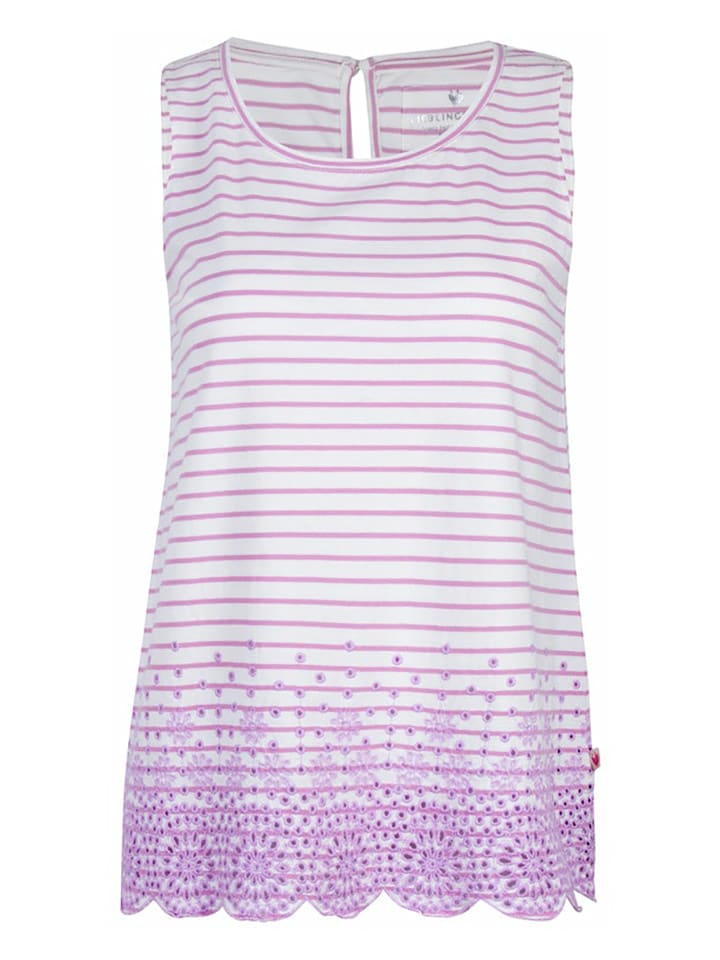 LIEBLINGSSTÜCK Top "Derya" w kolorze biało-fioletowym rozmiar: XXL