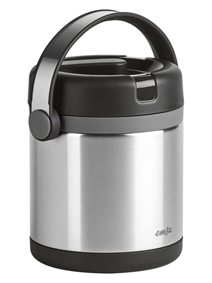Emsa Termos "Mobility" w kolorze srebrno-czarnym na żywność - 1,2 l rozmiar: onesize