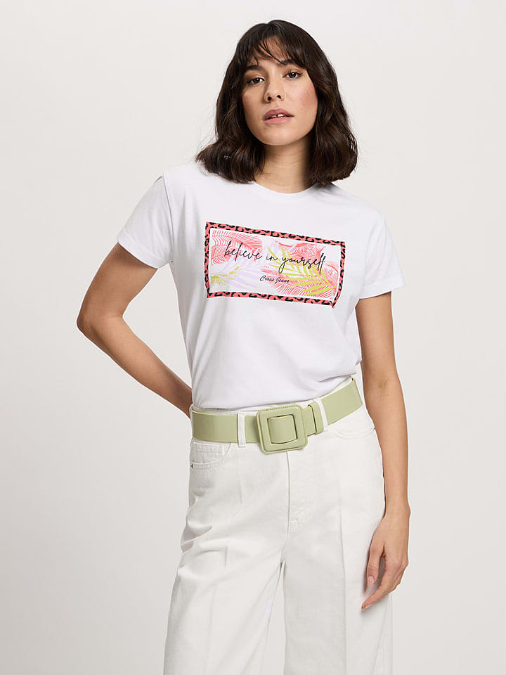 Cross Jeans Koszulka w kolorze białym rozmiar: L