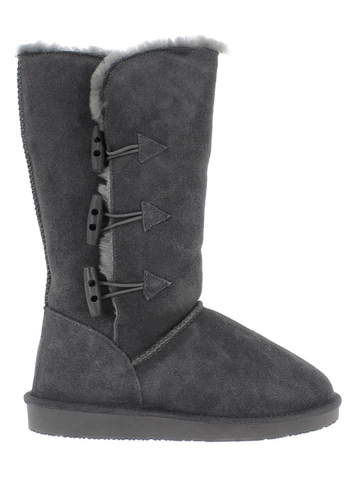 NICEBAY Skórzane kozaki zimowe "Meander" w kolorze ciemnoszarym rozmiar: 41