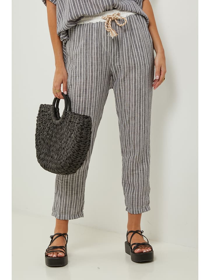 Lin Passion Spodnie w kolorze szarym rozmiar: 34/36