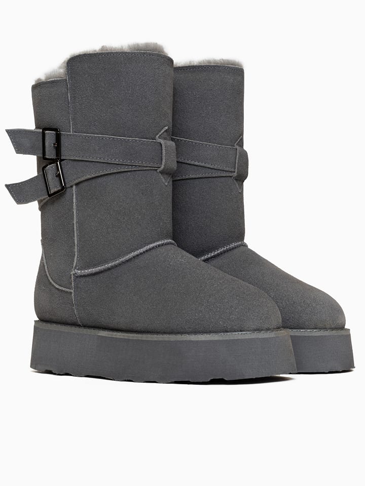 Gooce Skórzane kozaki zimowe "Huntspill Waterproof" w kolorze szarym rozmiar: 38