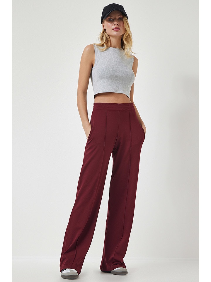 Happiness Istanbul Spodnie w kolorze bordowym rozmiar: 38