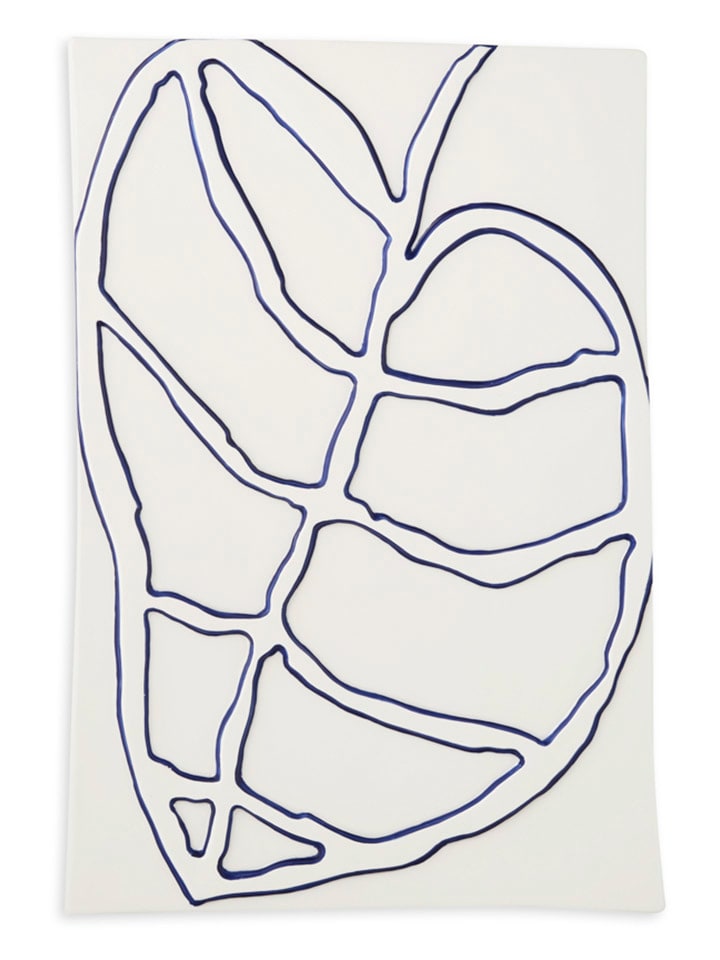 Kähler Dekoracja ścienna "Blad" w kolorze biało-granatowym - 28 x 41 cm rozmiar: onesize