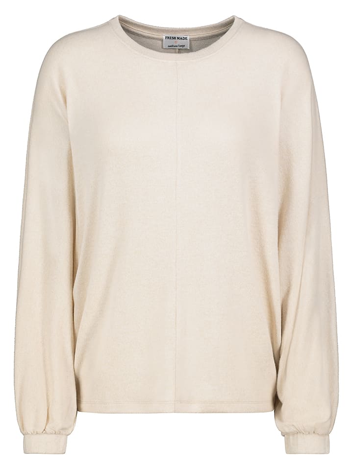 Fresh Made Sweter w kolorze beżowym rozmiar: L/XL