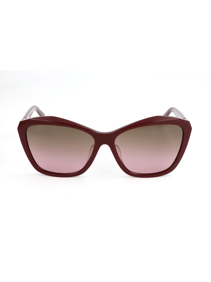 Swarovski Damskie okulary przeciwsłoneczne w kolorze bordowo-zielono-jasnoróżowym rozmiar: 59