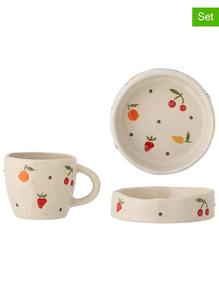 Bloomingville 2-częściowy zestaw naczyń "Tatiana" w kolorze beżowym dla dzieci rozmiar: onesize