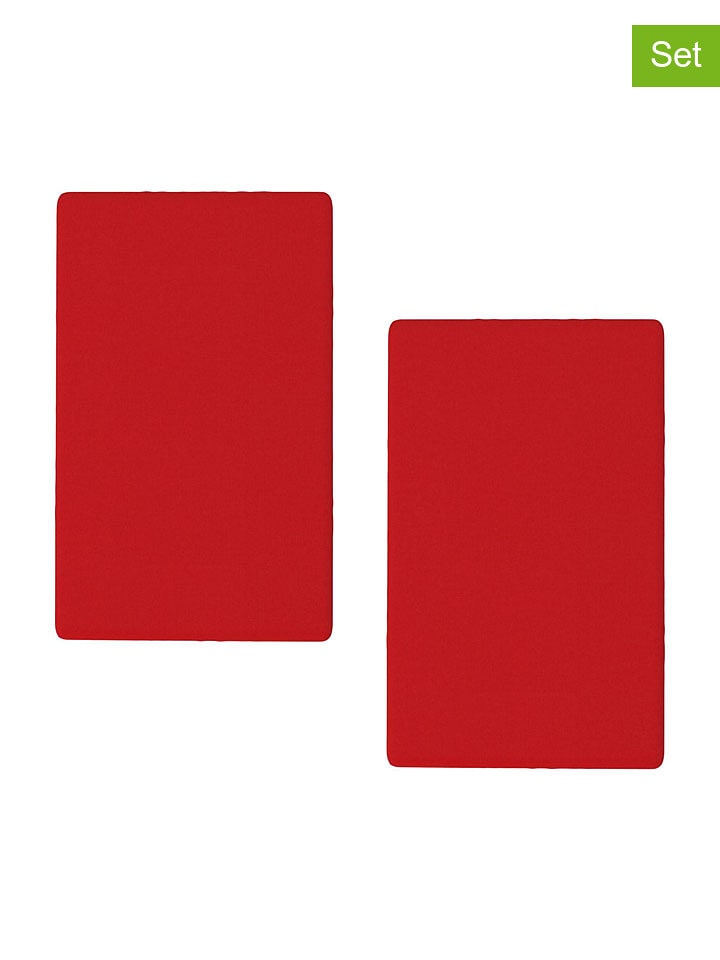 Benetton Prześcieradła (2 szt.) w kolorze czerwonym na gumce rozmiar: 160x200 cm
