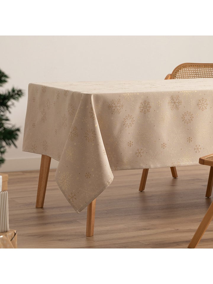 GAMUSI Obrus "Sparkle" w kolorze beżowym rozmiar: 140x240 cm