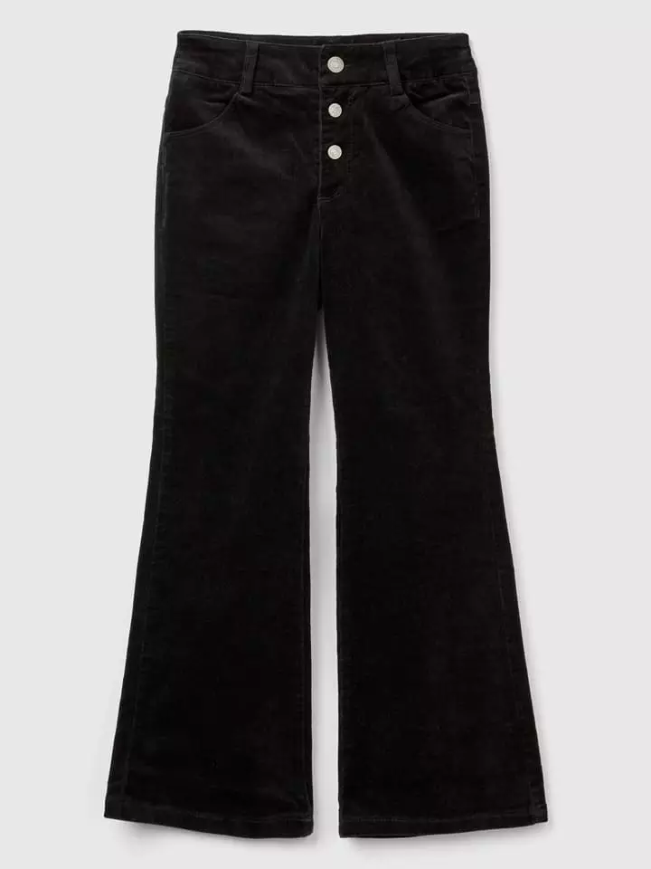 Benetton Spodnie sztruksowe w kolorze czarnym rozmiar: 130