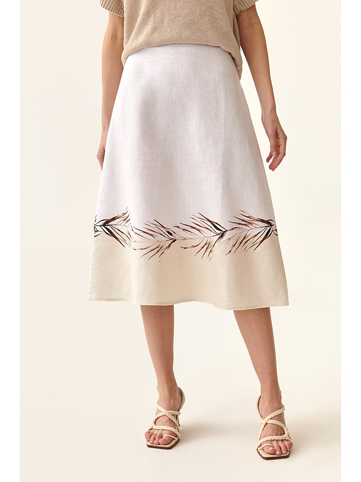 TATUUM Lniana spódnica w kolorze biało-kremowym rozmiar: 36