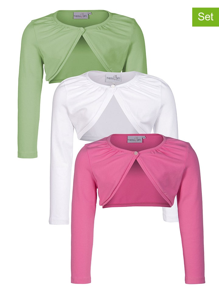 happy girls by Eisend Bolerka (3 szt.) w kolorze białym, różowym i zielonym rozmiar: 104