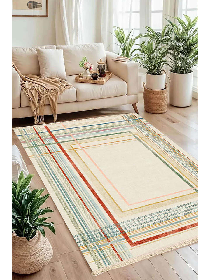 Conceptum Hypnose Dywan bawełniany "146" w kolorze kremowym ze wzorem rozmiar: 100x150 cm