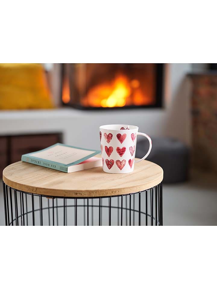 Eigenart Kubek "Hearts" w kolorze biało-czerwonym do herbaty - 500 ml rozmiar: onesize
