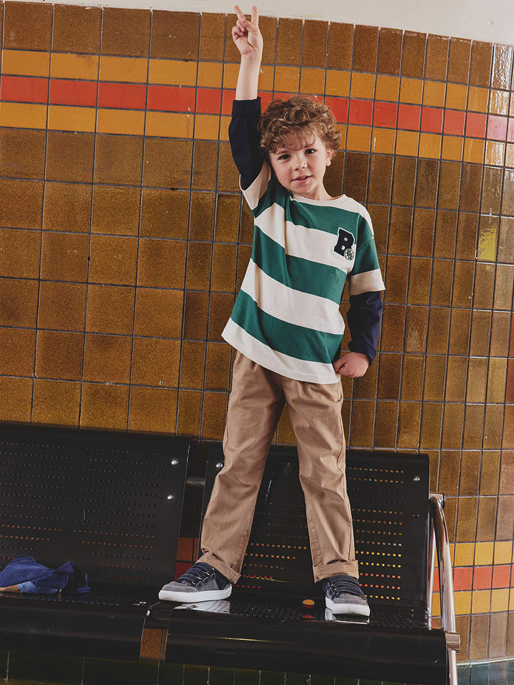 vertbaudet Koszulka w kolorze ciemnozielono-granatowym rozmiar: 104