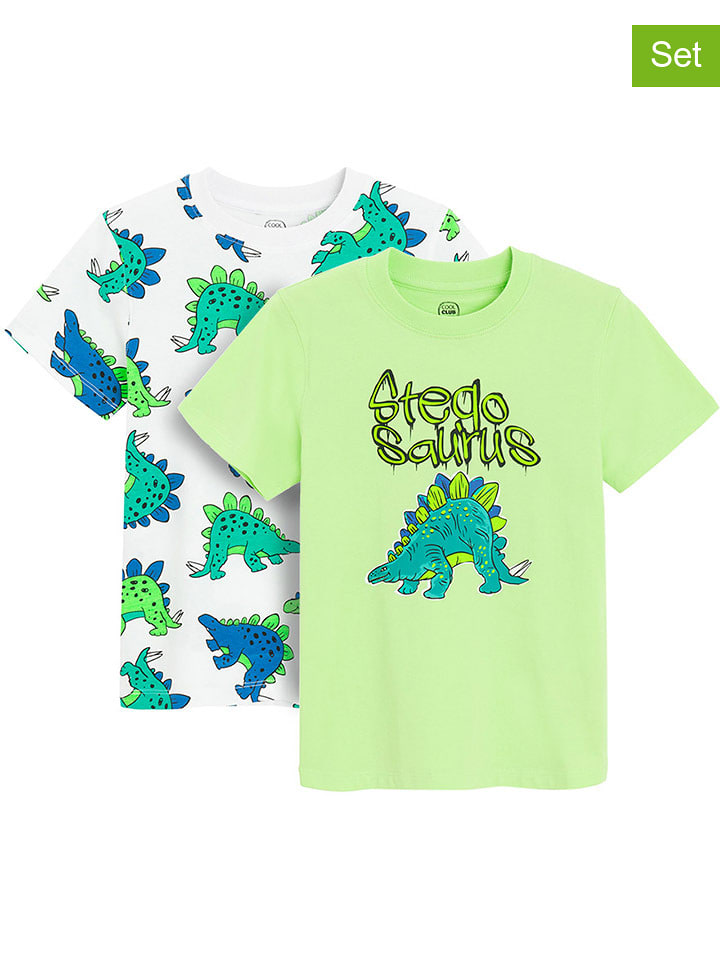 COOL CLUB Koszulki (2 szt.) w kolorze zielonym i błękitnym rozmiar: 122