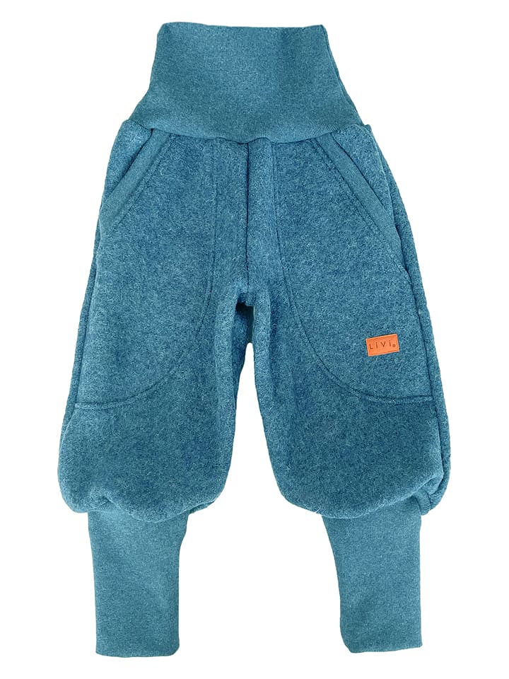 LiVi Wełniane spodnie "Jeans" w kolorze niebieskim rozmiar: 80/86