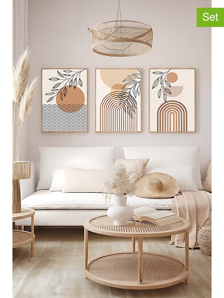 ABERTO DESIGN Druki artystyczne (3 szt.) w ramce - 33 x 48 cm rozmiar: onesize