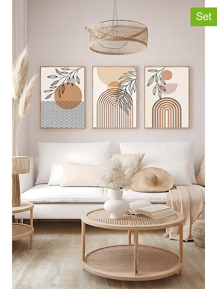 ABERTO DESIGN Druki artystyczne (3 szt.) w ramce - 33 x 48 cm rozmiar: onesize