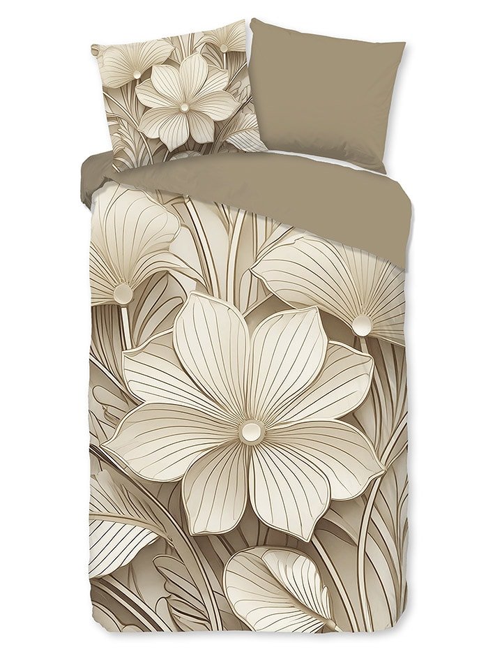 Good Morning Komplet pościeli "Artdeco" w kolorze beżowo-jasnobrązowym rozmiar: 140x200 cm