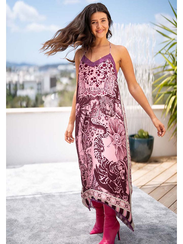 miss goodlife Sukienka w kolorze czarno-jasnoróżowym rozmiar: S