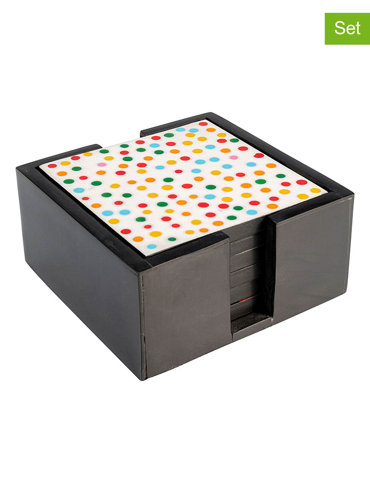 Kare 7-częściowy zestaw "Artistic" w kolorze czarnym - 12 x 5,5 x 12 cm rozmiar: onesize