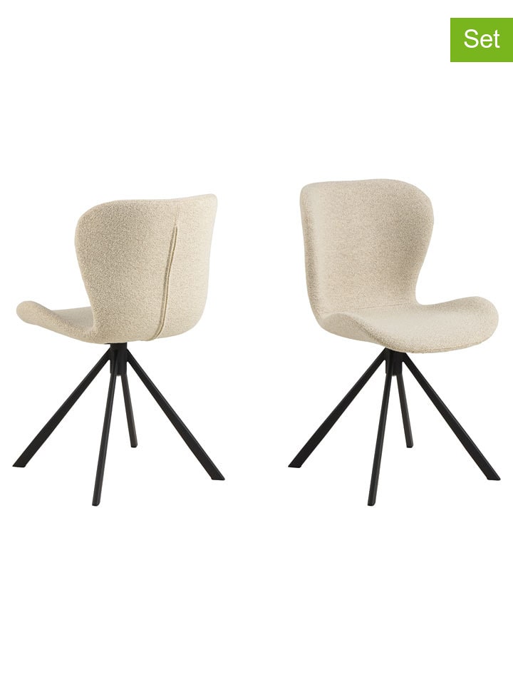 Actona Krzesła (2 szt.) "Batilda" w kolorze kremowym do jadalni - 46,5 x 81 x 53 cm rozmiar: onesize