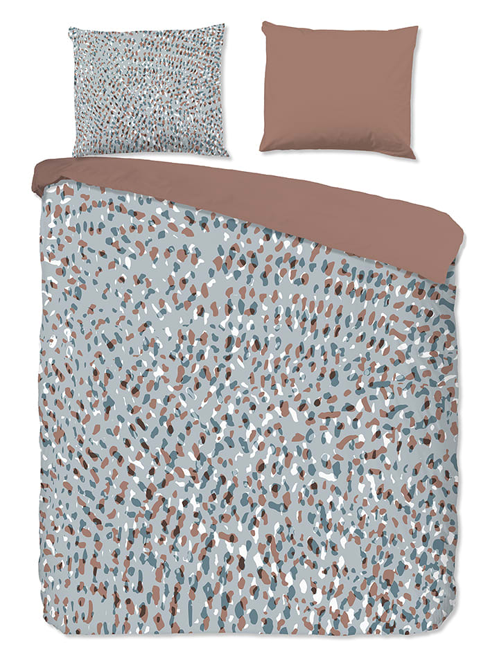Good Morning Komplet pościeli "Gerben" w kolorze błękitno-jasnobrązowym rozmiar: 200x200/220 cm