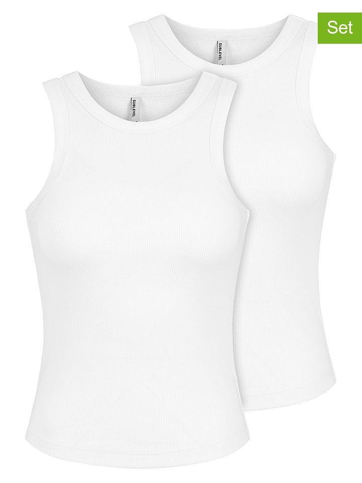 Sublevel Topy (2 szt.) w kolorze białym rozmiar: XL