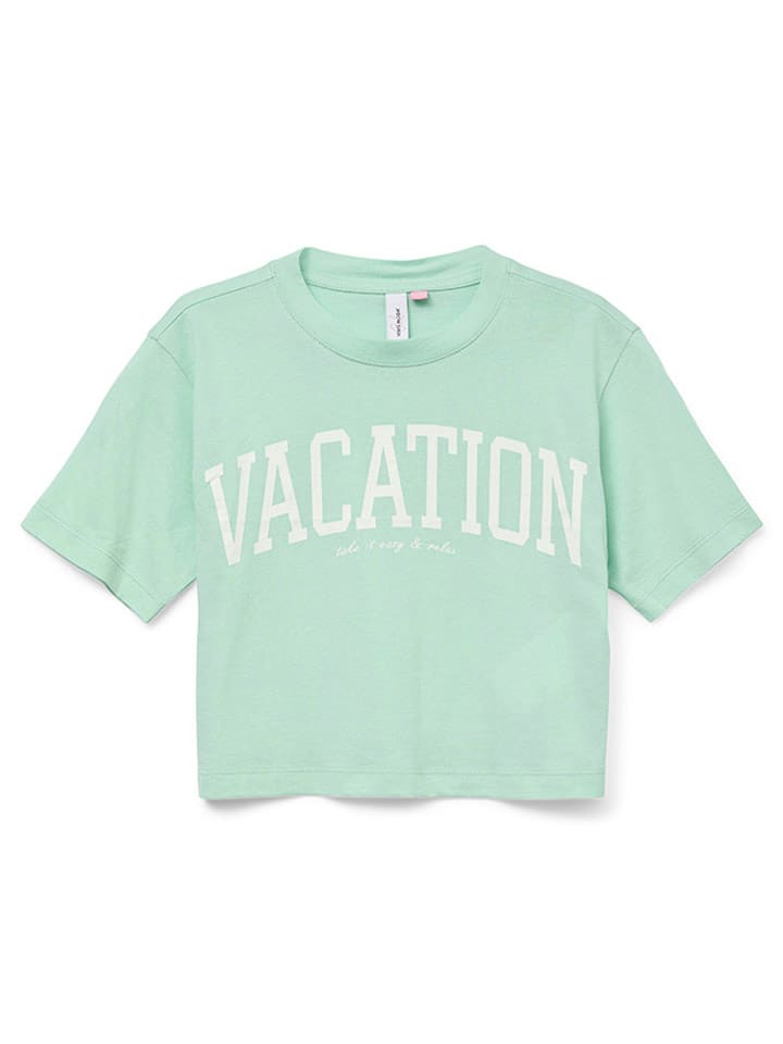 Vero Moda Girl Koszulka "Sia" w kolorze jasnozielonym rozmiar: 122/128