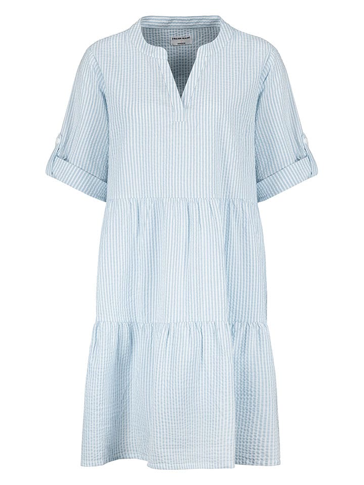Fresh Made Sukienka w kolorze błękitno-białym rozmiar: L