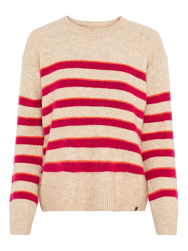 Camel Active Sweter w kolorze beżowo-czerwonym rozmiar: XL