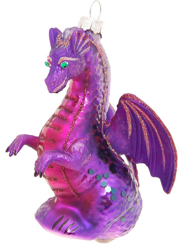 Krebs Glas Lauscha Ozdoba choinkowa w kolorze fioletowo-różowym - dł. 12 cm rozmiar: onesize