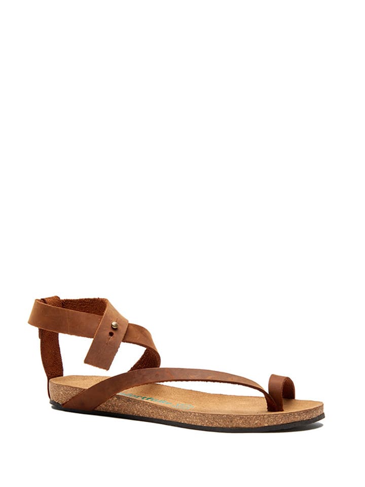 Comfortfusse Skórzane sandały w kolorze brązowym rozmiar: 38