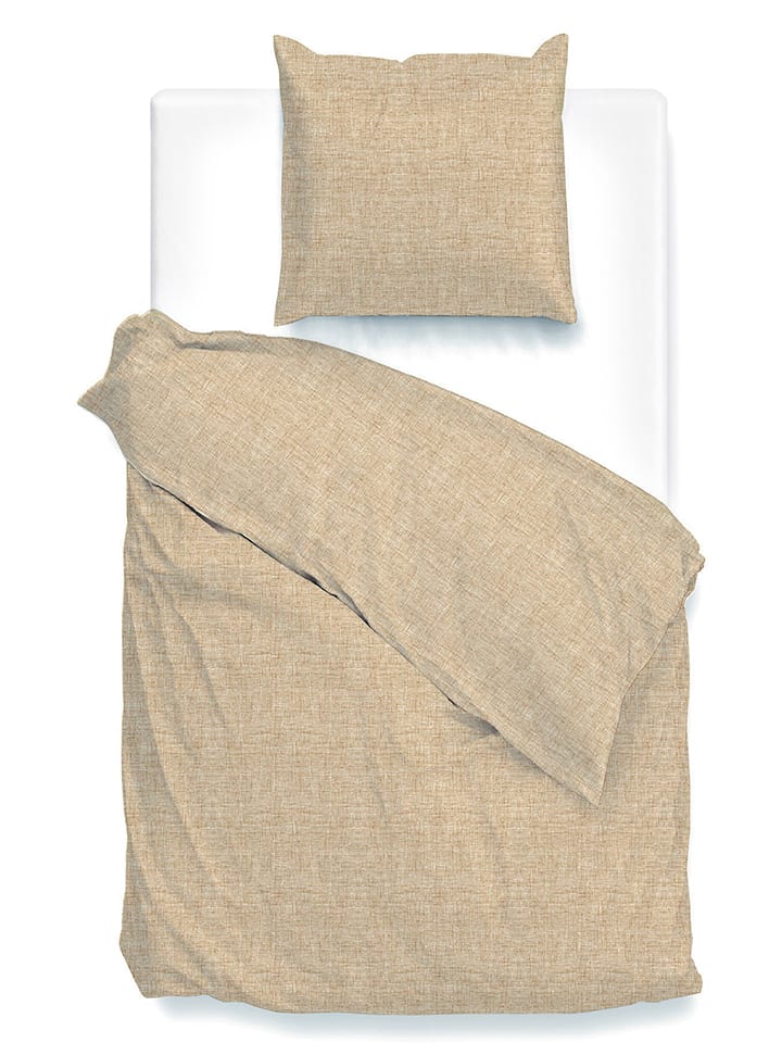 Zo!Home Komplet pościeli "Lino" w kolorze jasnobrązowym rozmiar: 155x220 cm