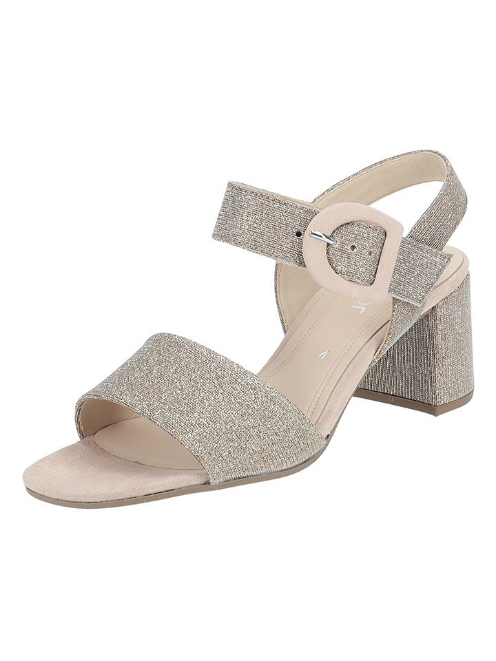 Gabor Skórzane sandały w kolorze beżowym rozmiar: 38,5