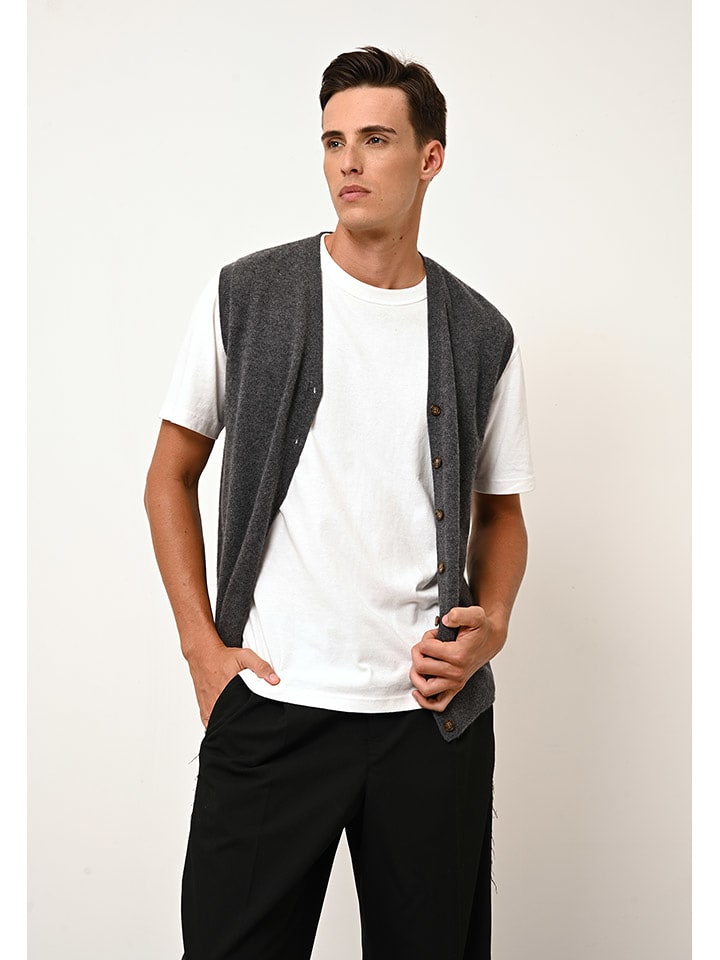 Just Cashmere Kaszmirowa kamizelka "Lana" w kolorze antracytowym rozmiar: M