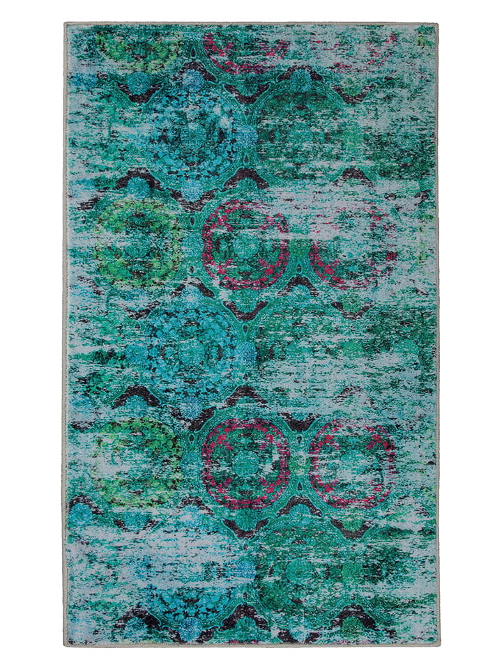 Wecon Home Dywanik łazienkowy "Beach Front" w kolorze zielono-błękitnym rozmiar: 55x65 cm