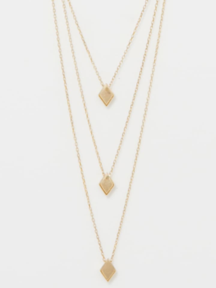 OR ÉCLAT Złoty naszyjnik "Losange" z elementami ozdobnymi - dł. 42 cm rozmiar: onesize