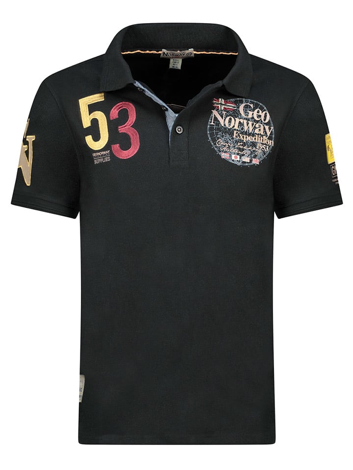 Geographical Norway Koszulka polo "Kelan" w kolorze czarnym rozmiar: S